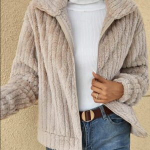 Autumn And Winter Striped Plush Jacket