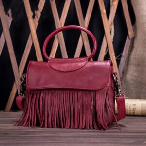 Tanned leather handbag