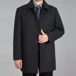 Men's Woollen Mid-length Coat